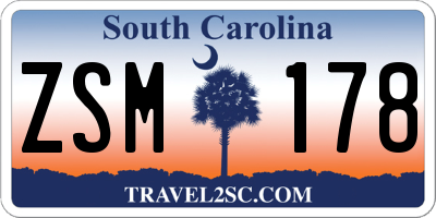 SC license plate ZSM178