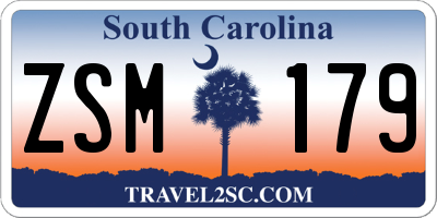 SC license plate ZSM179