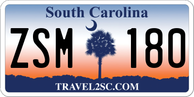 SC license plate ZSM180