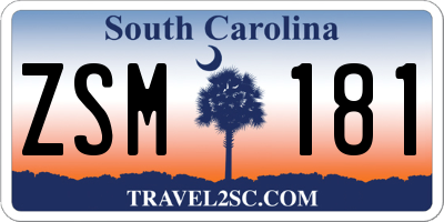 SC license plate ZSM181