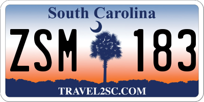 SC license plate ZSM183