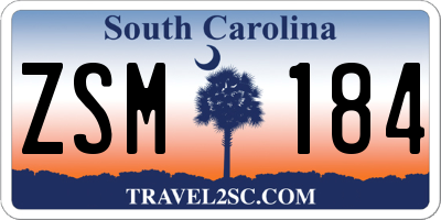 SC license plate ZSM184