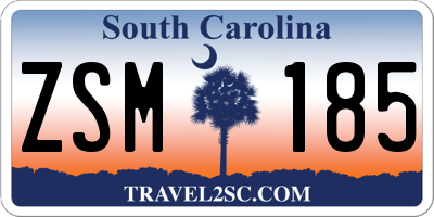 SC license plate ZSM185