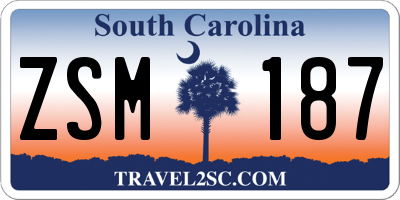 SC license plate ZSM187