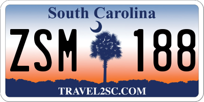 SC license plate ZSM188