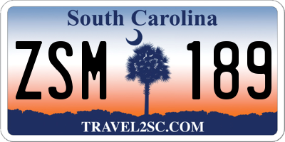 SC license plate ZSM189