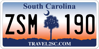 SC license plate ZSM190