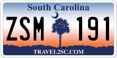 SC license plate ZSM191