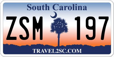 SC license plate ZSM197