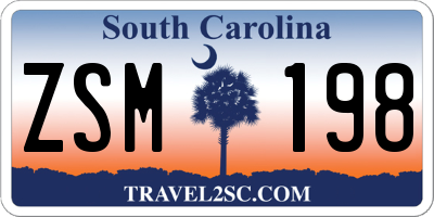 SC license plate ZSM198