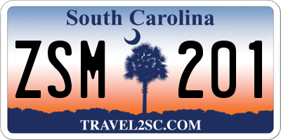 SC license plate ZSM201