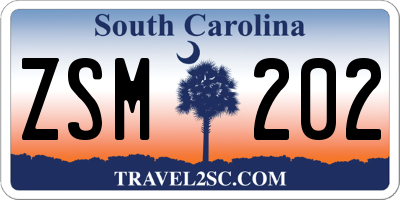 SC license plate ZSM202