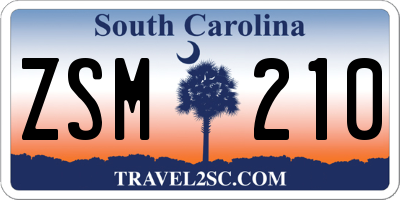 SC license plate ZSM210