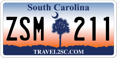 SC license plate ZSM211