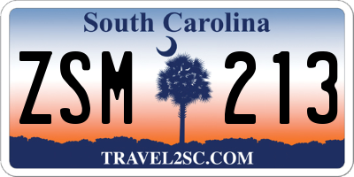 SC license plate ZSM213