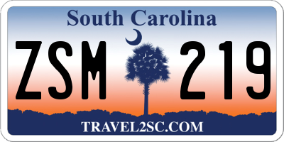 SC license plate ZSM219