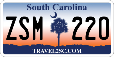 SC license plate ZSM220