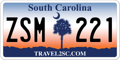 SC license plate ZSM221