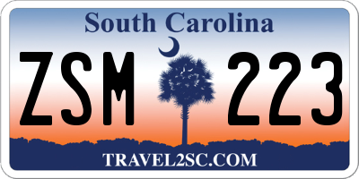 SC license plate ZSM223