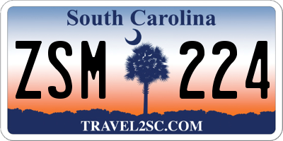 SC license plate ZSM224