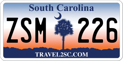 SC license plate ZSM226