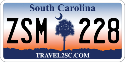 SC license plate ZSM228