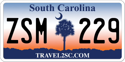 SC license plate ZSM229