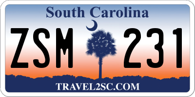 SC license plate ZSM231