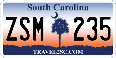 SC license plate ZSM235