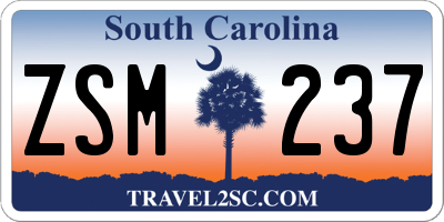 SC license plate ZSM237