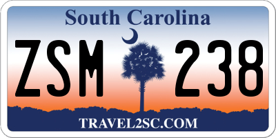 SC license plate ZSM238