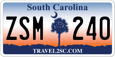 SC license plate ZSM240