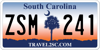 SC license plate ZSM241
