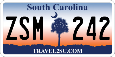 SC license plate ZSM242