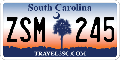 SC license plate ZSM245