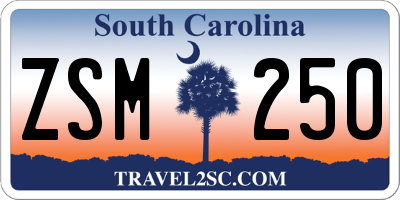 SC license plate ZSM250