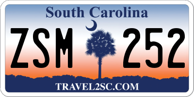 SC license plate ZSM252