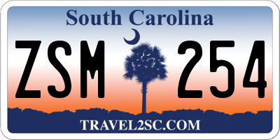 SC license plate ZSM254