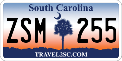 SC license plate ZSM255