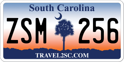 SC license plate ZSM256