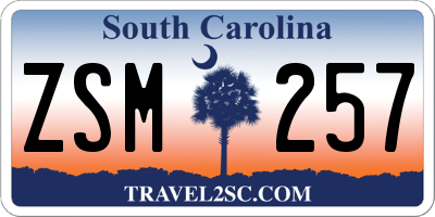 SC license plate ZSM257