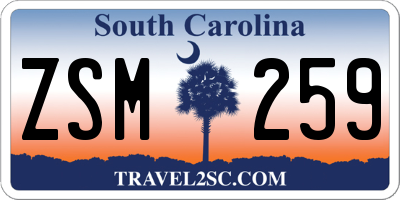 SC license plate ZSM259