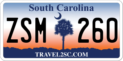 SC license plate ZSM260