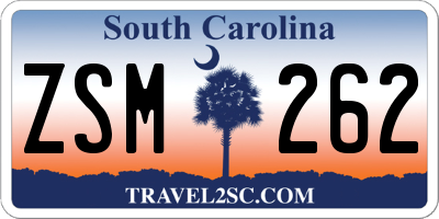 SC license plate ZSM262