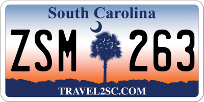 SC license plate ZSM263