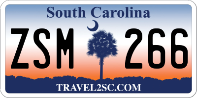 SC license plate ZSM266