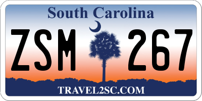 SC license plate ZSM267