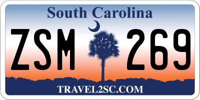 SC license plate ZSM269