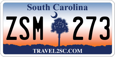 SC license plate ZSM273