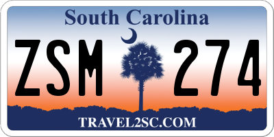 SC license plate ZSM274